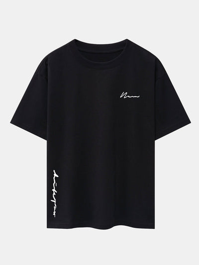 Slogan Print Drop Shoulder Oversize T-Shirt