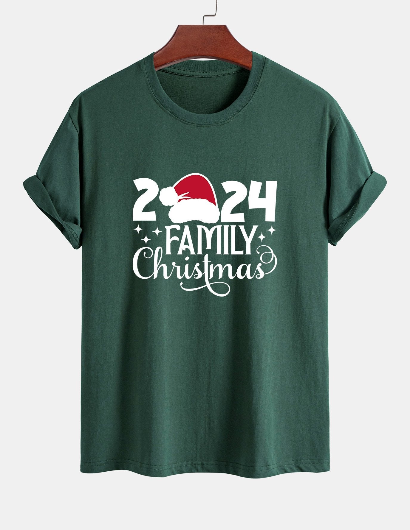 Regular Fit Family Christmas 2024 Print Cotton T-Shirt