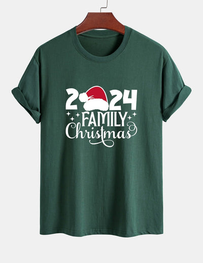 Regular Fit Family Christmas 2024 Print Cotton T-Shirt
