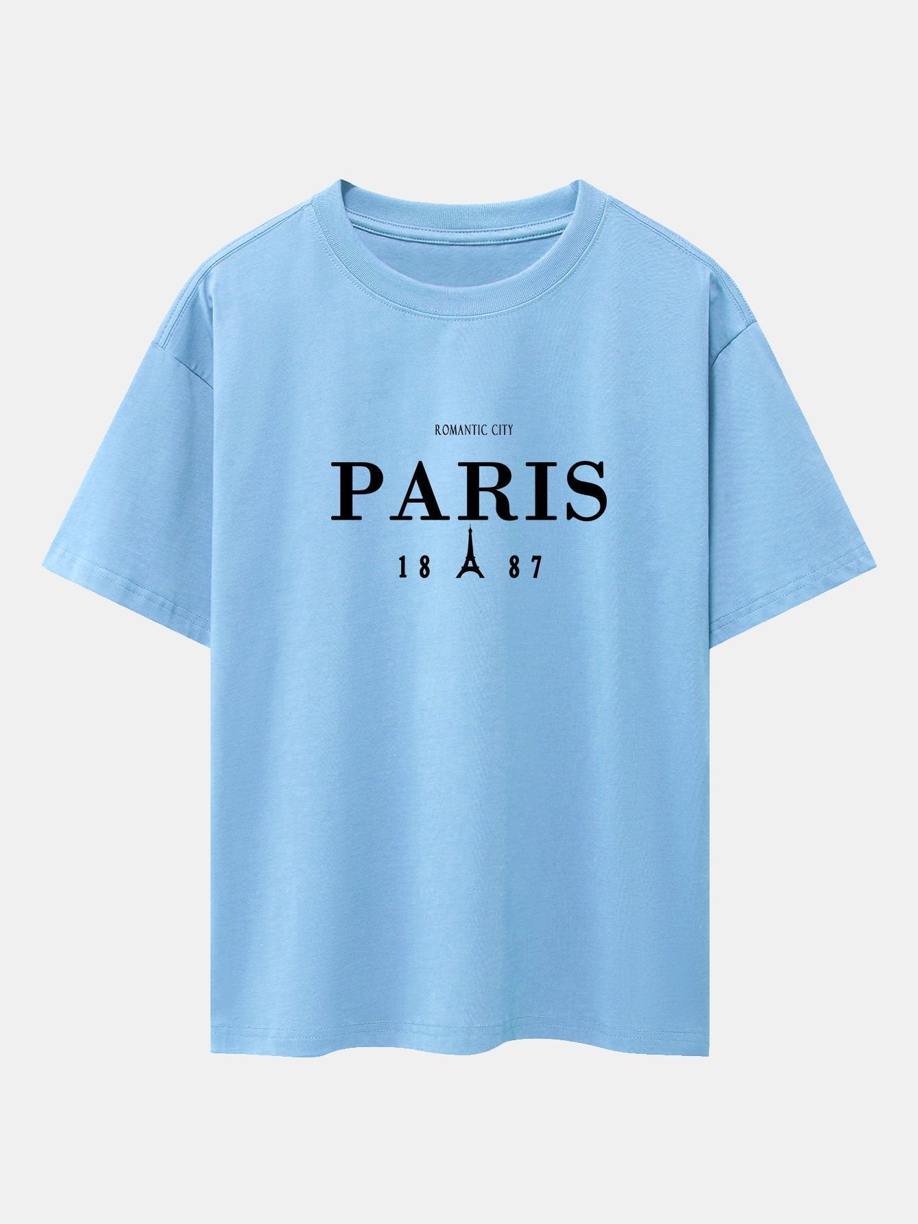 Paris Print Drop Shoulder Oversize T-Shirt