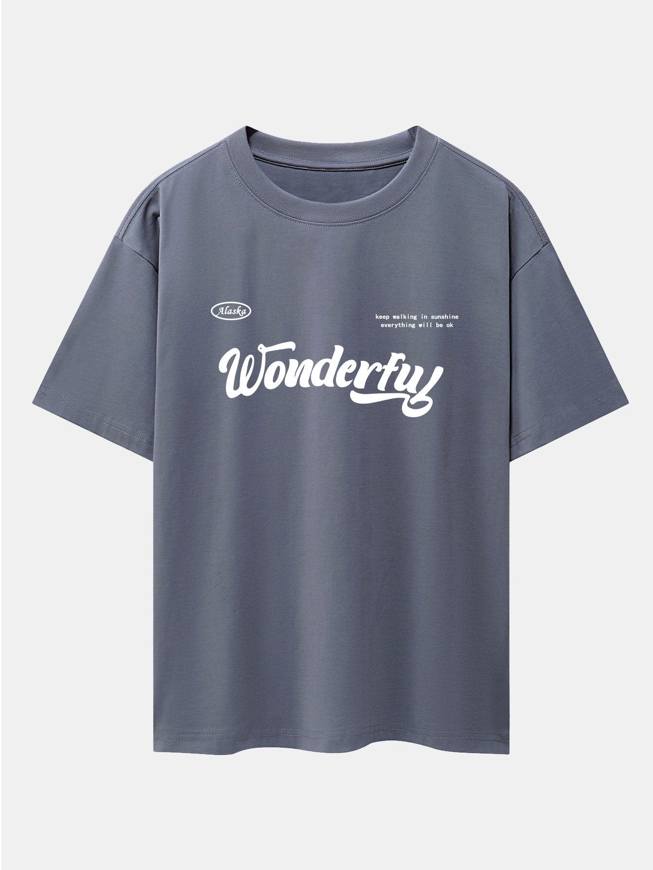 Wonderful Slogan Print Drop Shoulder Oversize T-Shirt