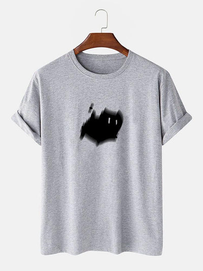 Scared Cat Print T-Shirt