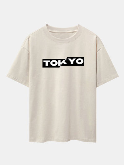 Tokyo Print Drop Shoulder Oversize T-Shirt