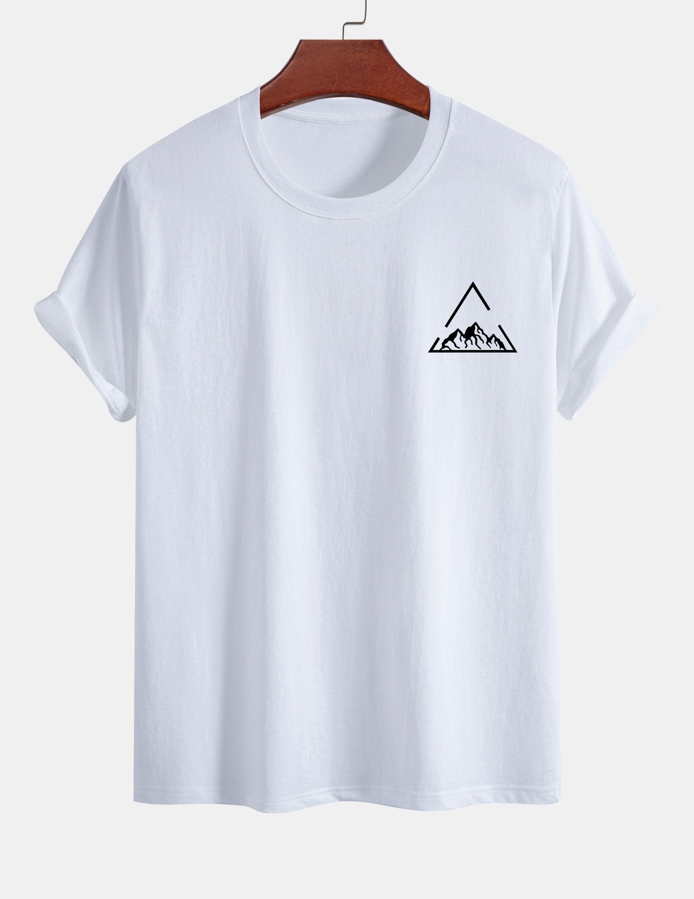 Regular Fit Mountain Print Cotton T-Shirt