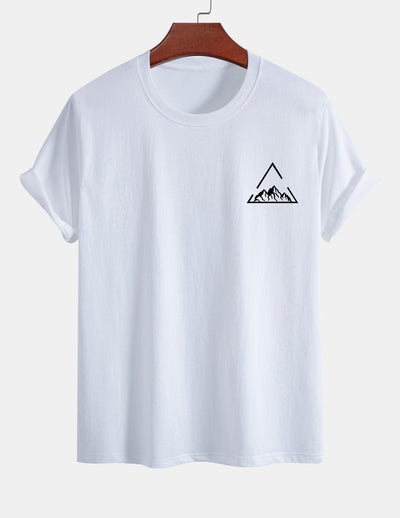 Regular Fit Mountain Print Cotton T-Shirt