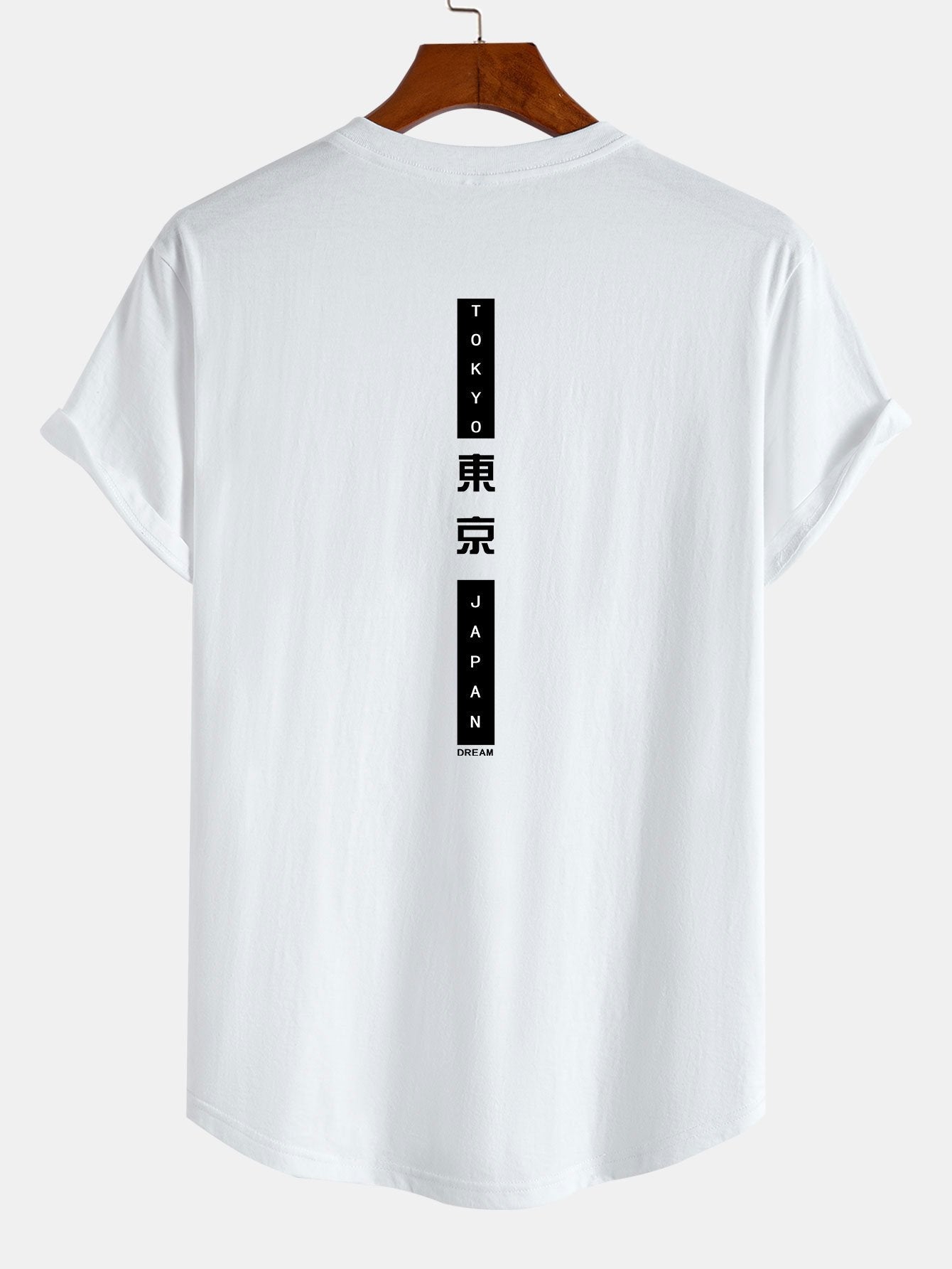 Tokyo Back Print Cotton Arc Hem T-Shirt