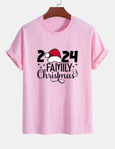 Regular Fit Family Christmas 2024 Print Cotton T-Shirt