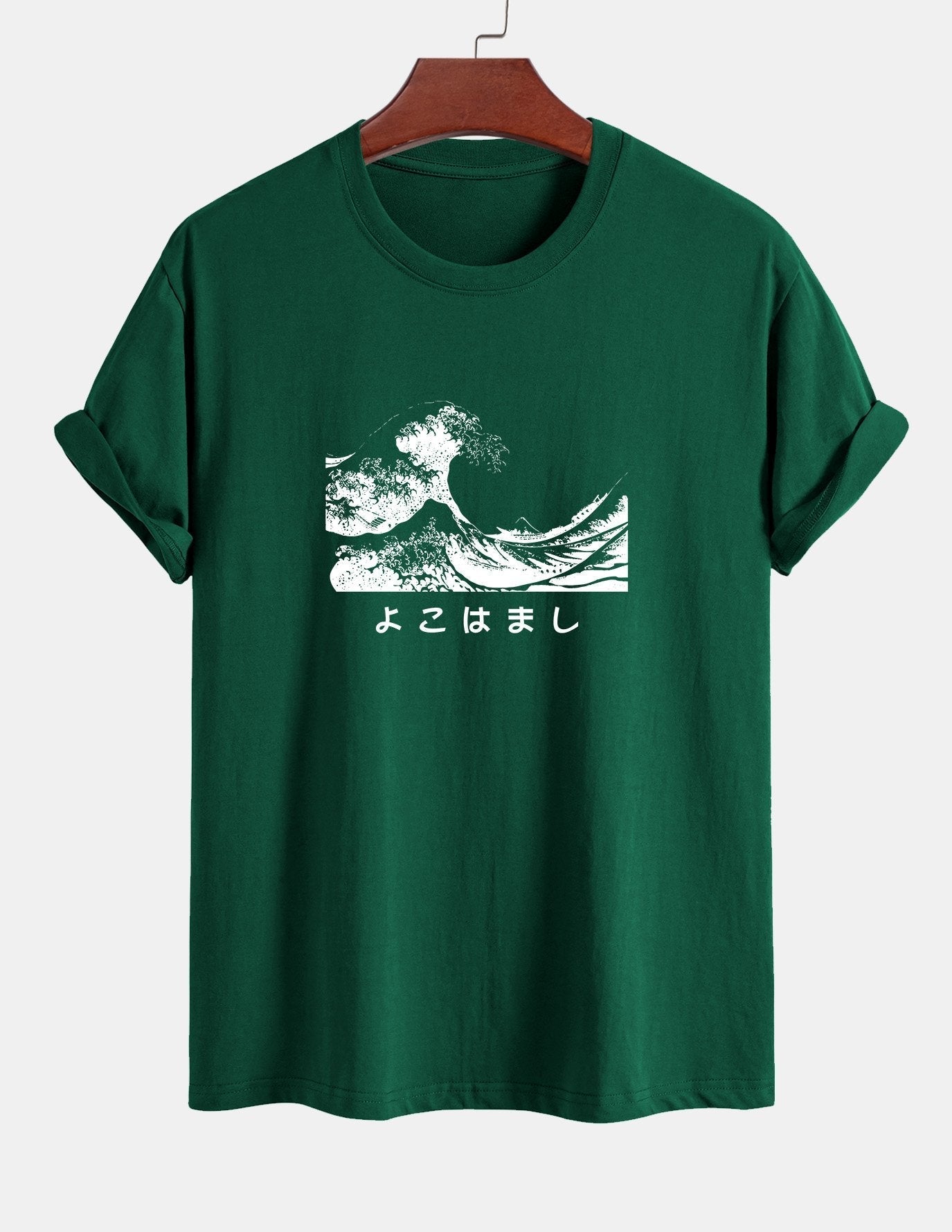 Regular Fit Waves Ukiyo-e Print Cotton T-Shirt