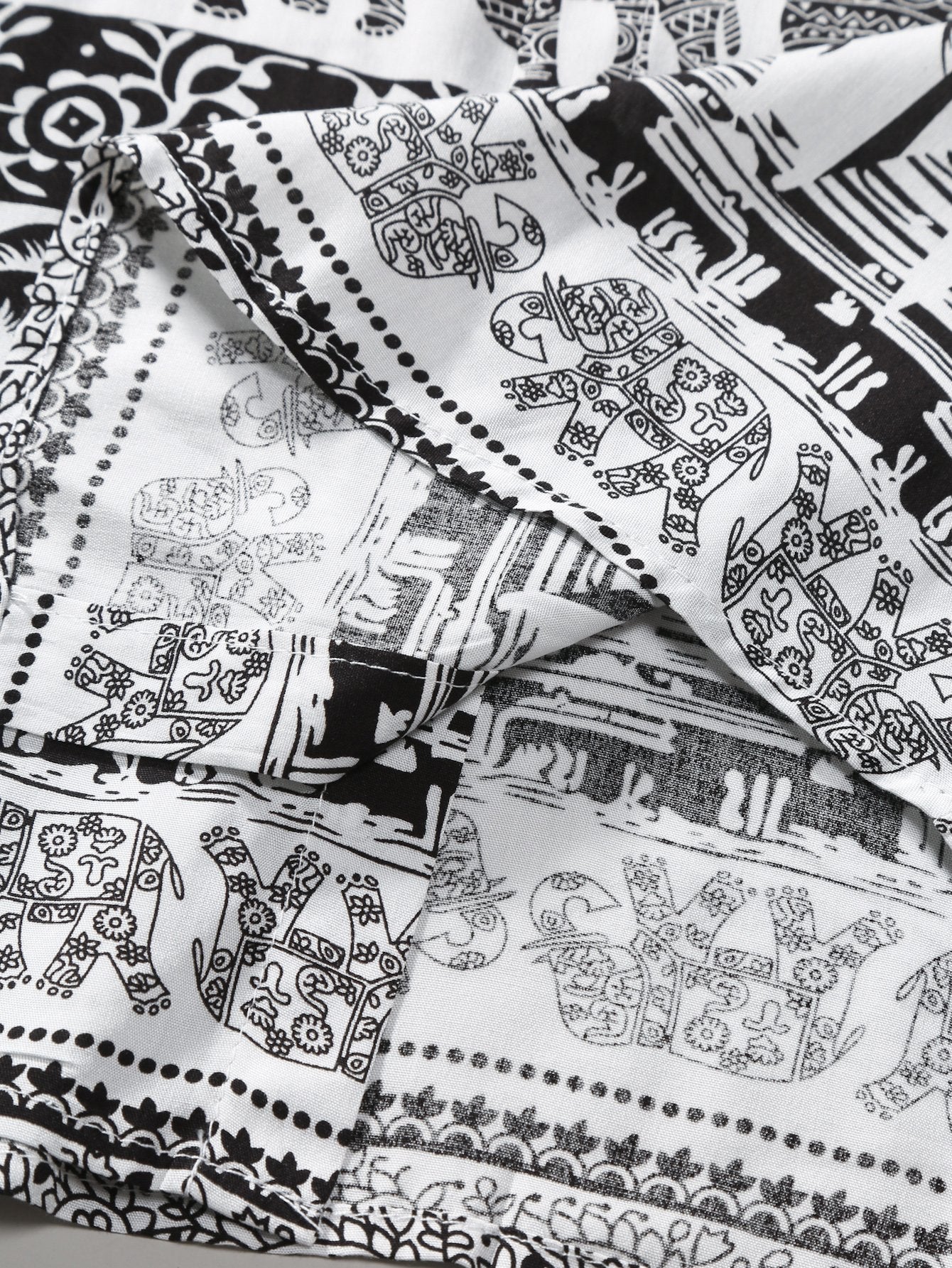 Elephant Print Button Up Shirt