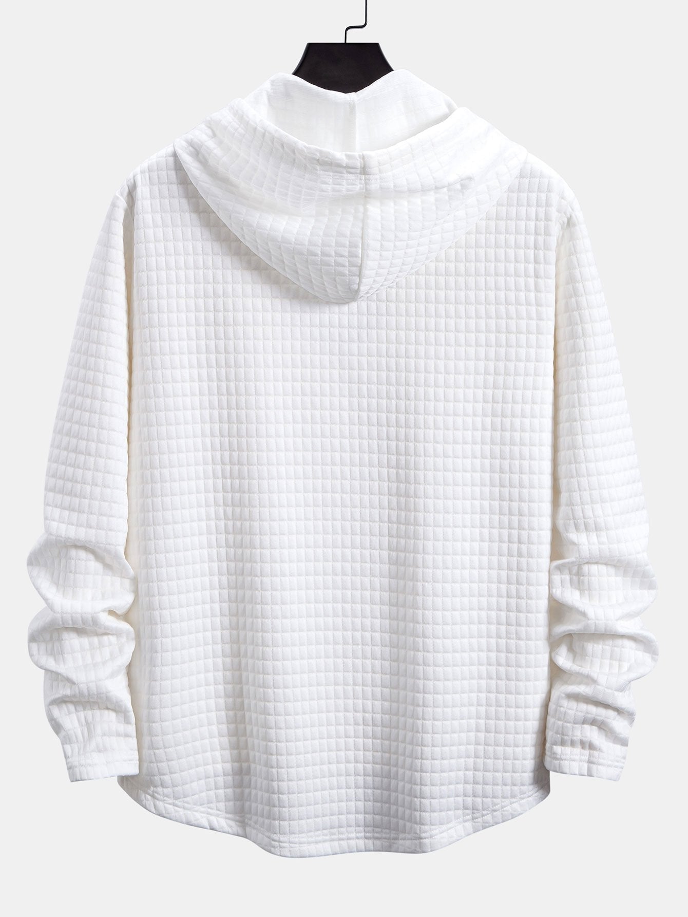 3 Pieces Long Sleeve Waffle Hooded Arc Hem T-Shirts