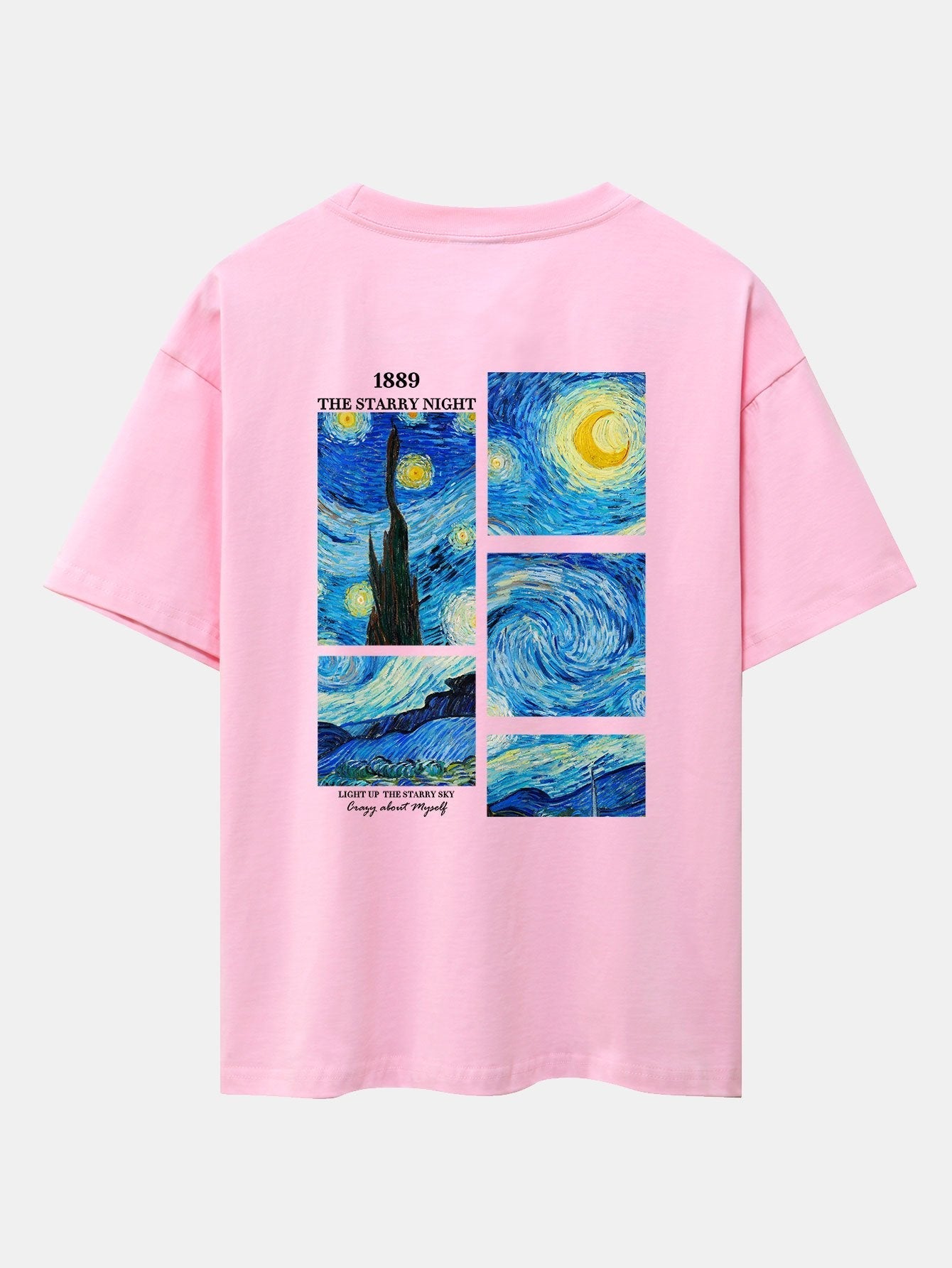 The Starry Night Back Print Drop Shoulder Oversize T-Shirt