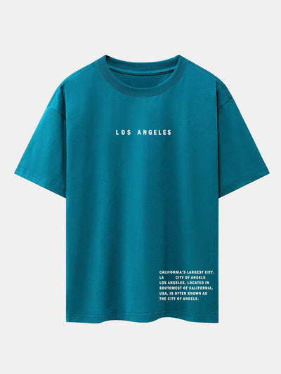 Los Angeles Slogan Print Drop Shoulder Oversize T-Shirt