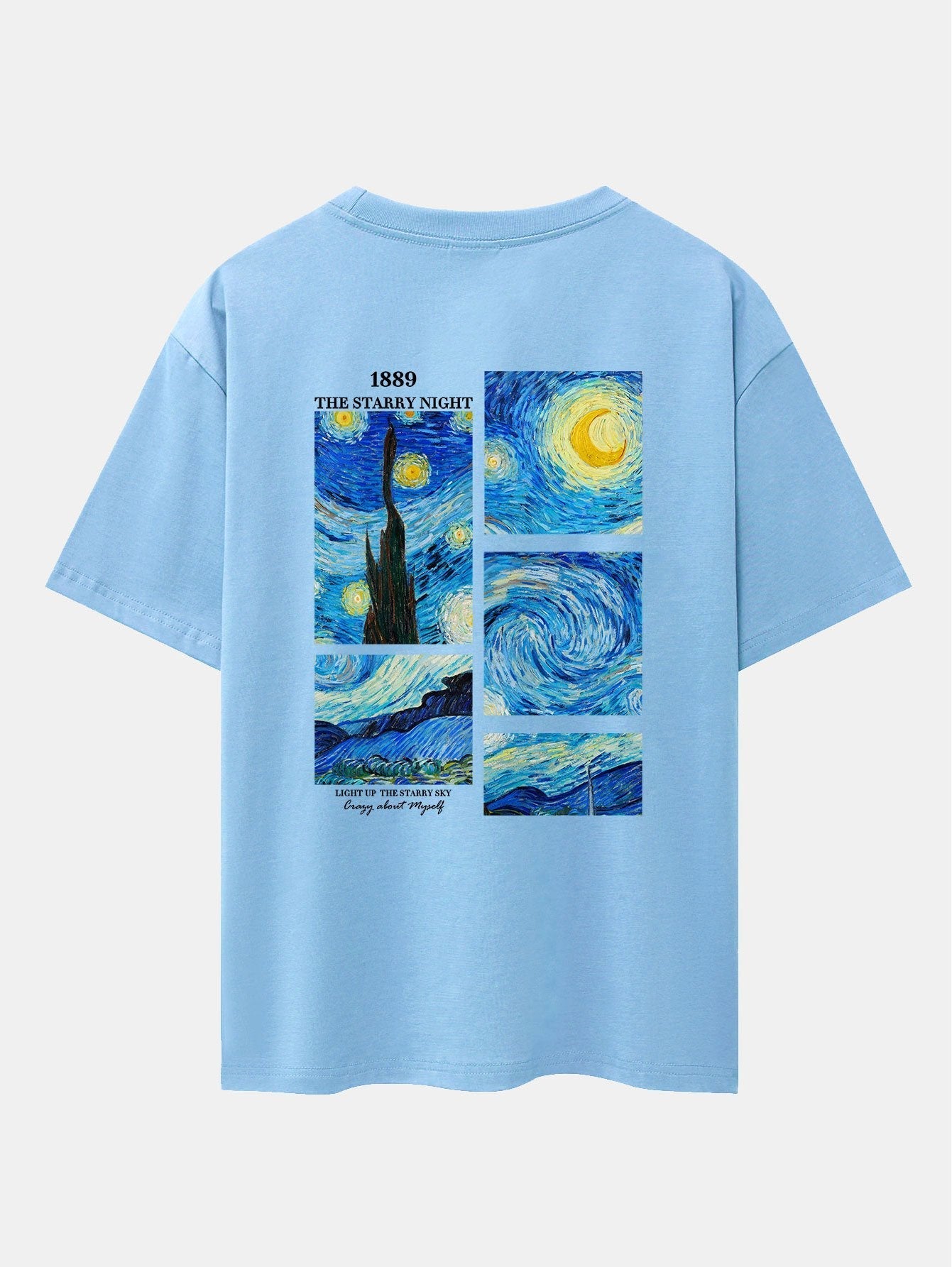 The Starry Night Back Print Drop Shoulder Oversize T-Shirt
