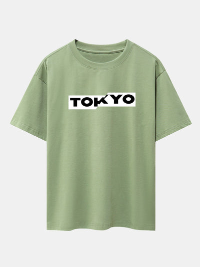 Tokyo Print Drop Shoulder Oversize T-Shirt