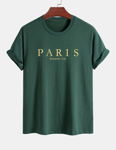 Regular Fit Paris Slogan Cotton T-Shirt
