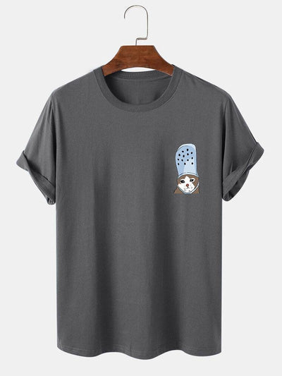 Crying Cat in a Croc Print T-Shirt
