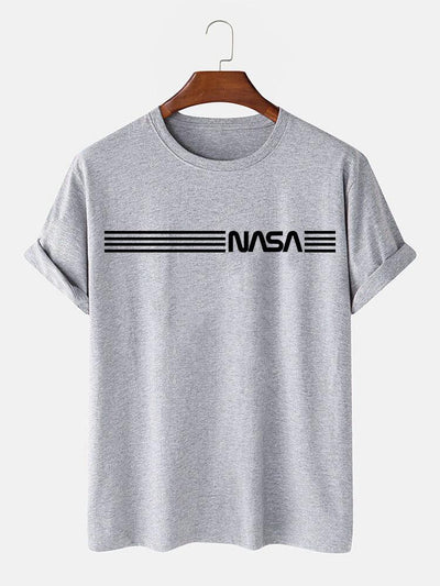 Nasa Stripe Print T-Shirts