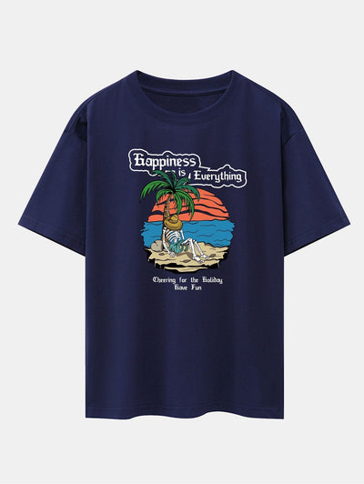 Skull Island Print Drop Shoulder Oversize T-Shirt