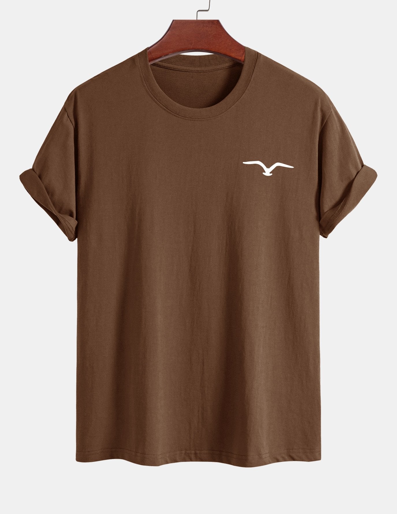 Regular Fit Seagull Print Cotton T-Shirt