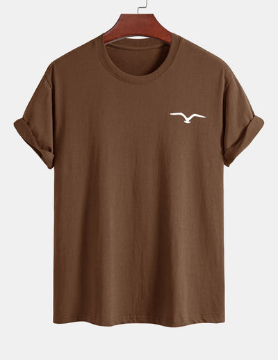 Regular Fit Seagull Print Cotton T-Shirt