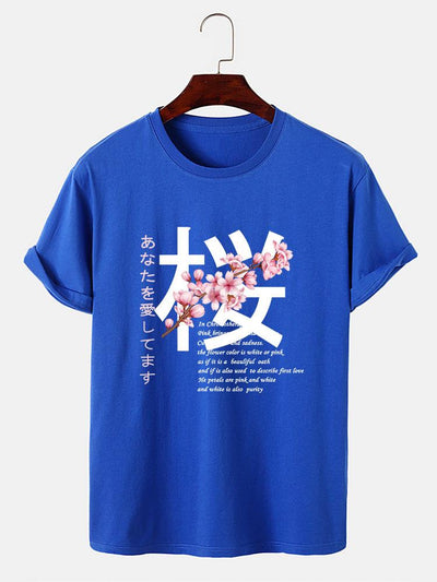 Slogan Cherry Blossom Print T-Shirt