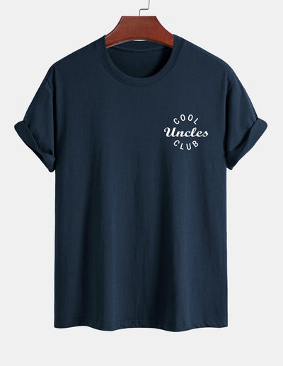 Regular Fit Cool Uncles Club Print Cotton T-Shirt
