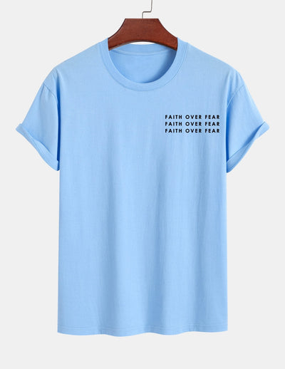 Regular Fit Slogan Print Cotton T-Shirt