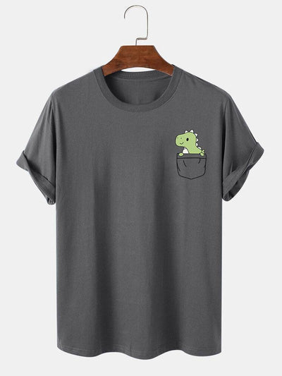 Pocket Dinosaur Print T-Shirt