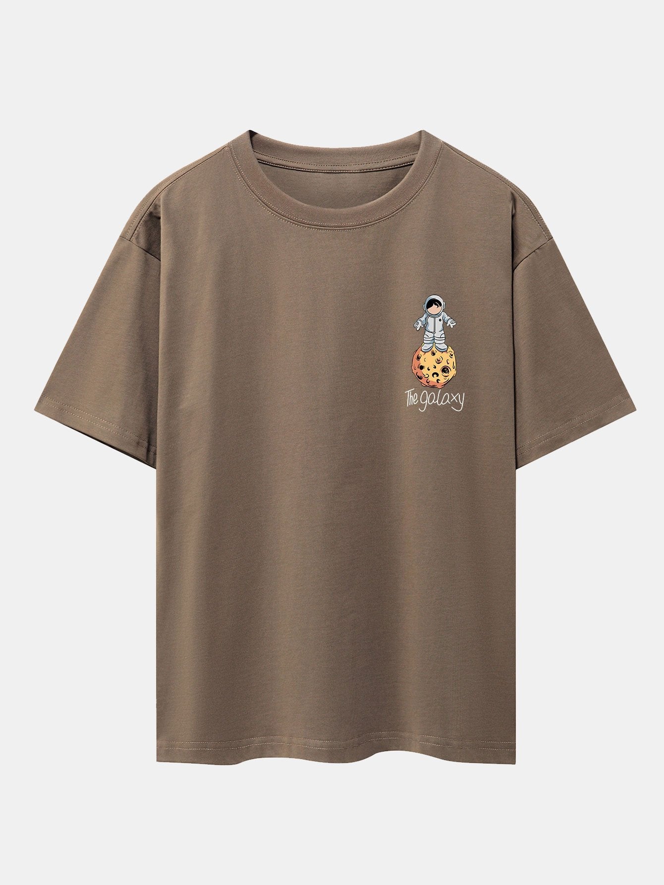 Galaxy Astronaut Print Drop Shoulder Oversize T-Shirt
