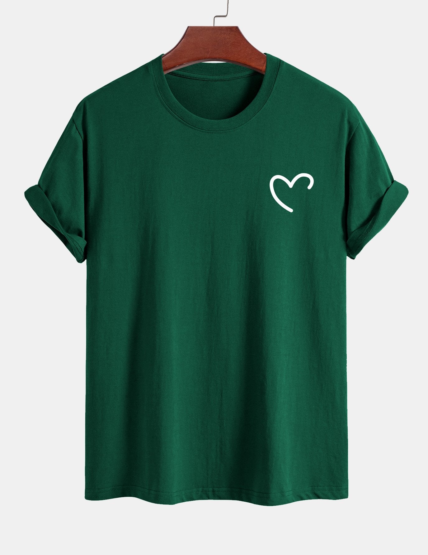 Regular Fit Heart Print Cotton T-Shirt