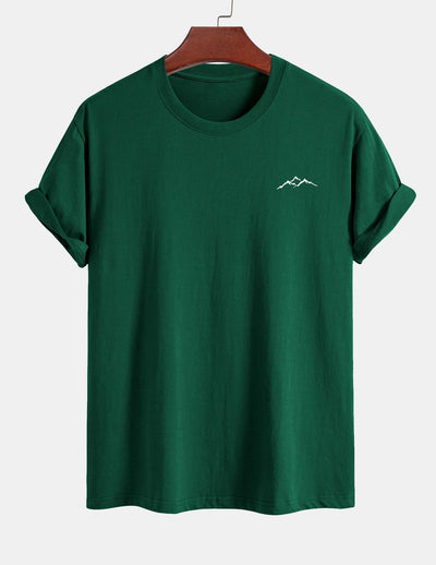Regular Fit Mountains Print Cotton T-Shirt