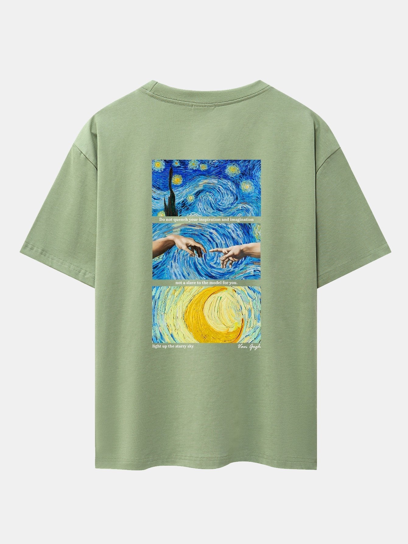 The Starry Night Back Print Drop Shoulder Oversize T-Shirt