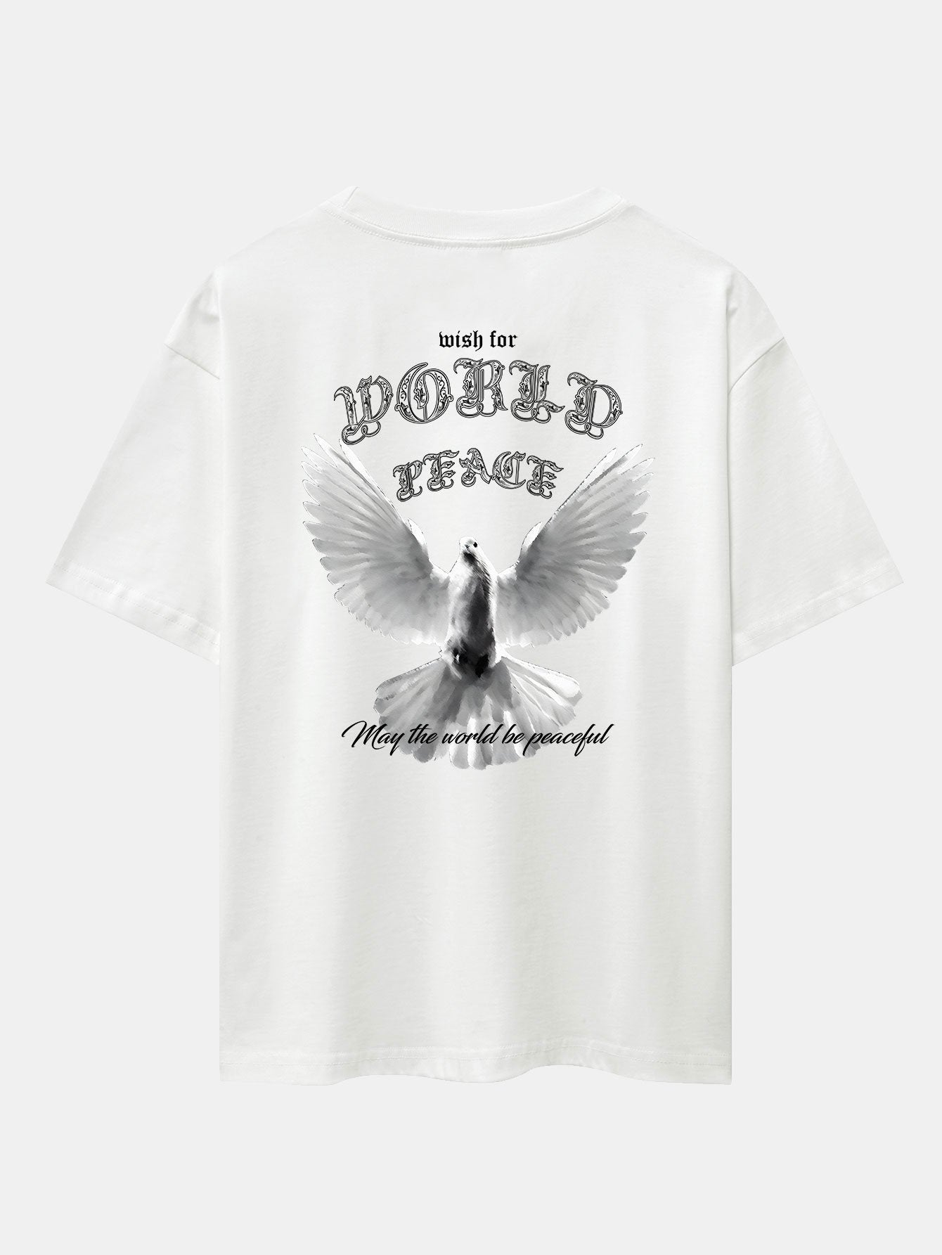 Dove Of Peace Back Print Drop Shoulder Oversize T-Shirt
