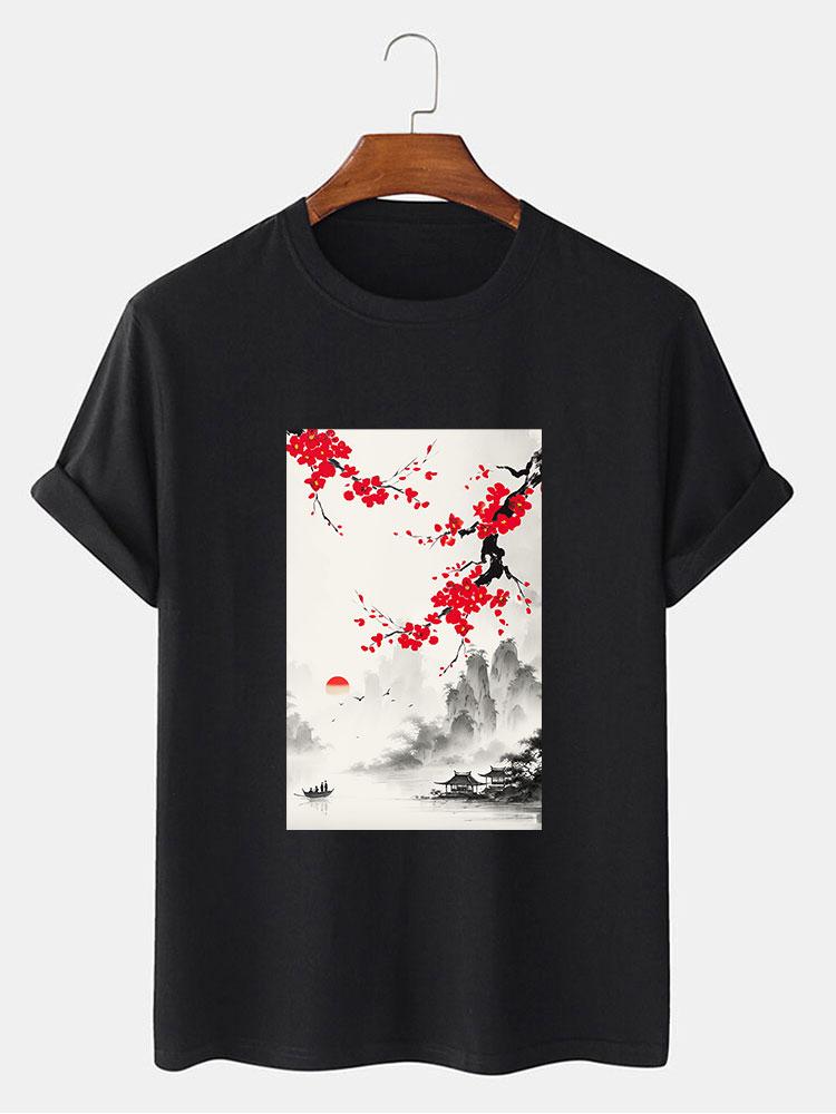 Ink Landscape Print T-Shirt
