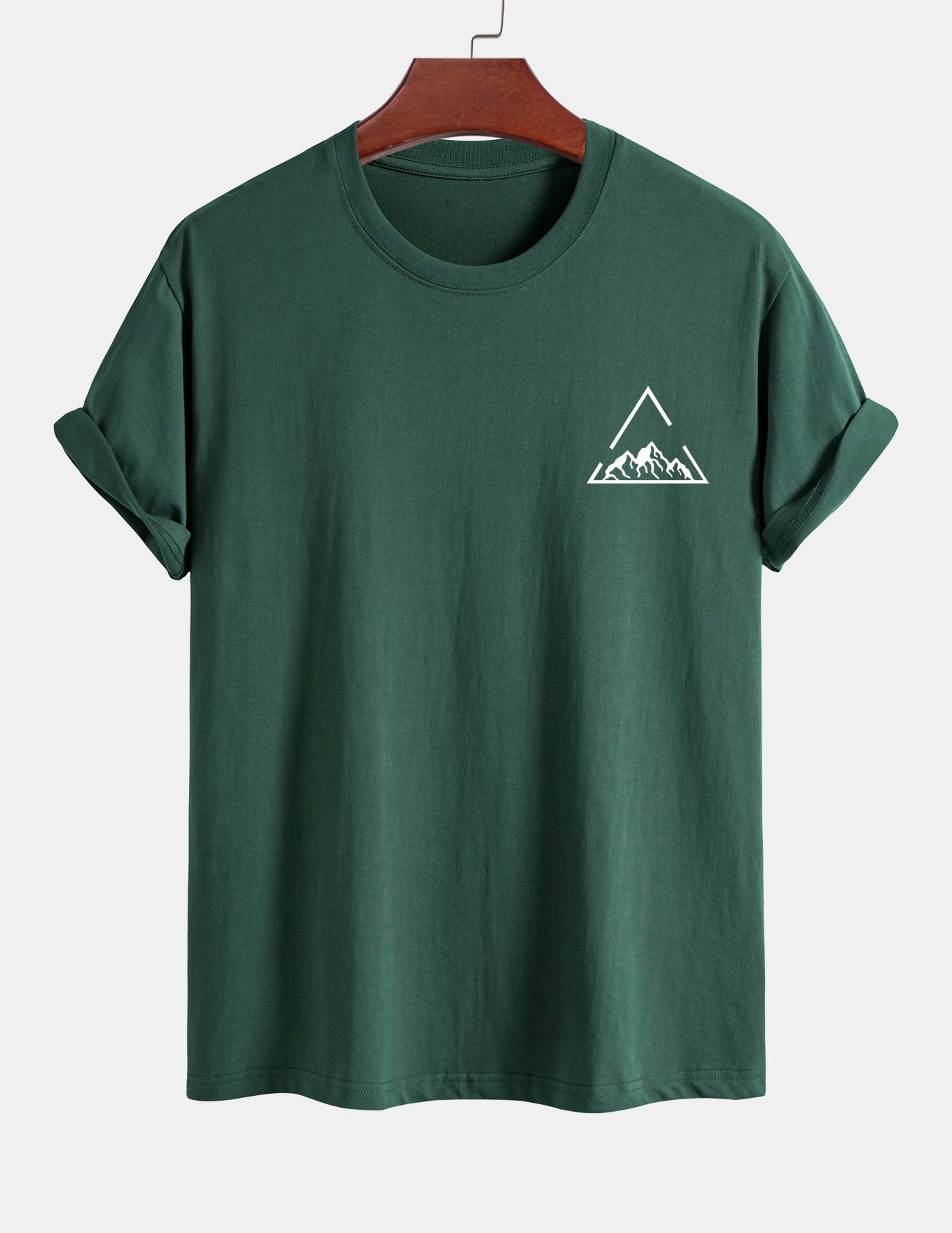Regular Fit Mountain Print Cotton T-Shirt