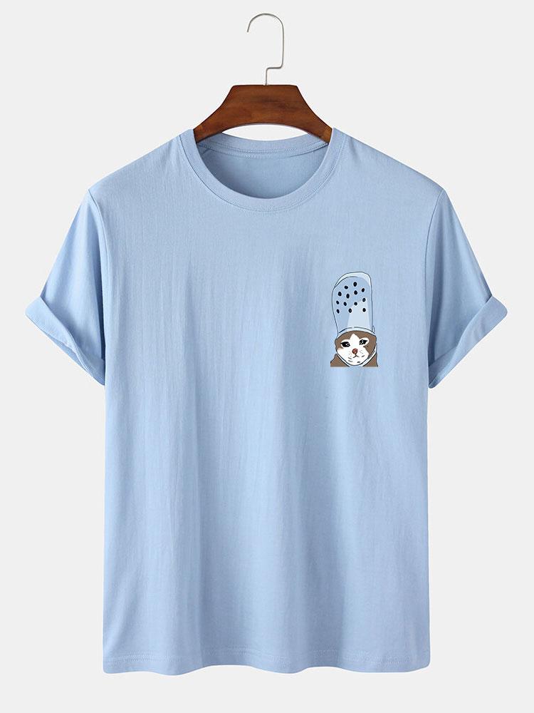 Crying Cat in a Croc Print T-Shirt
