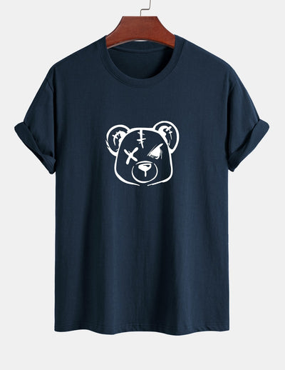 Regular Fit Bear Print Cotton T-Shirt
