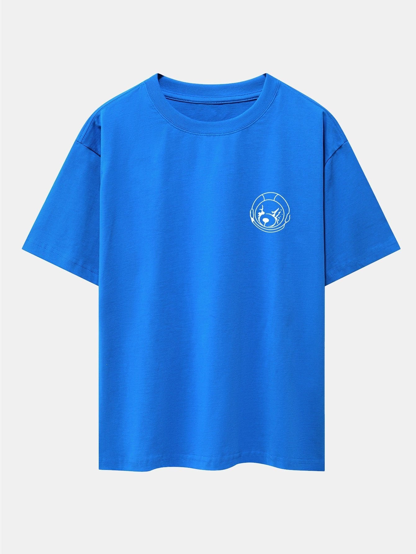 Planet Astronaut Print Drop Shoulder Oversize T-Shirt