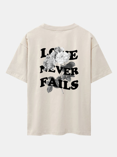 Rose Slogan Back Print Drop Shoulder Oversize T-Shirt
