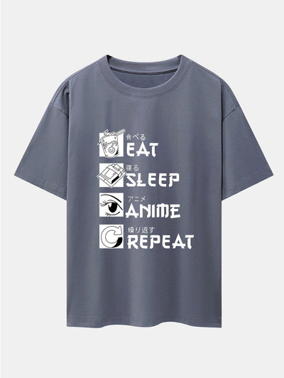 Slogan Print Drop Shoulder Oversize T-Shirt