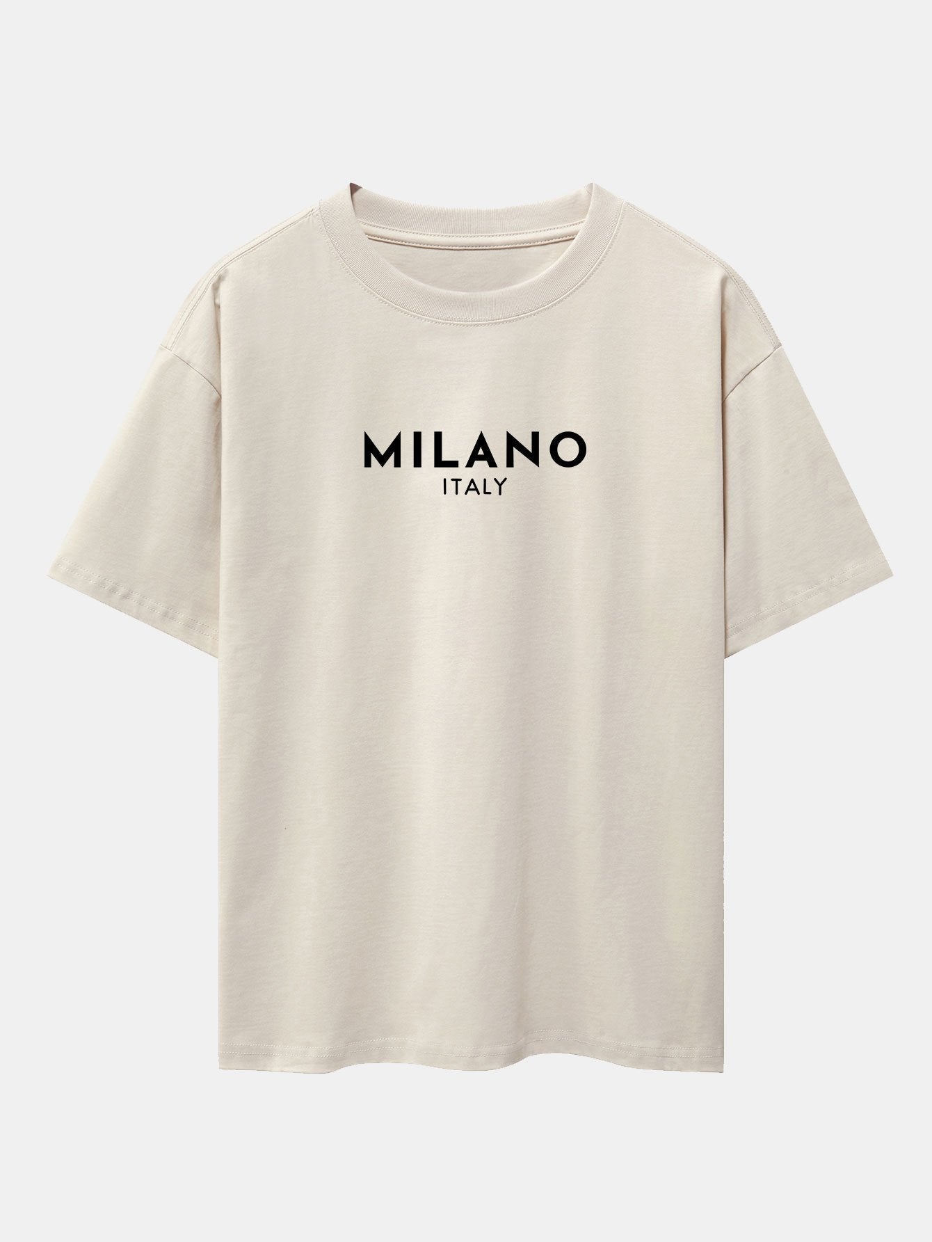 Milano Italy Print Drop Shoulder Oversize T-Shirt