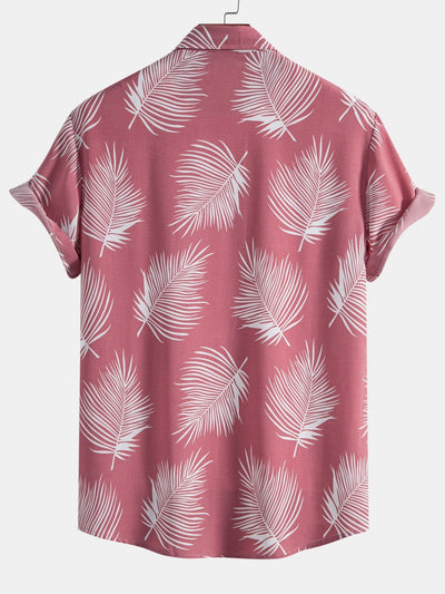 Leaf Print Button Up Shirt