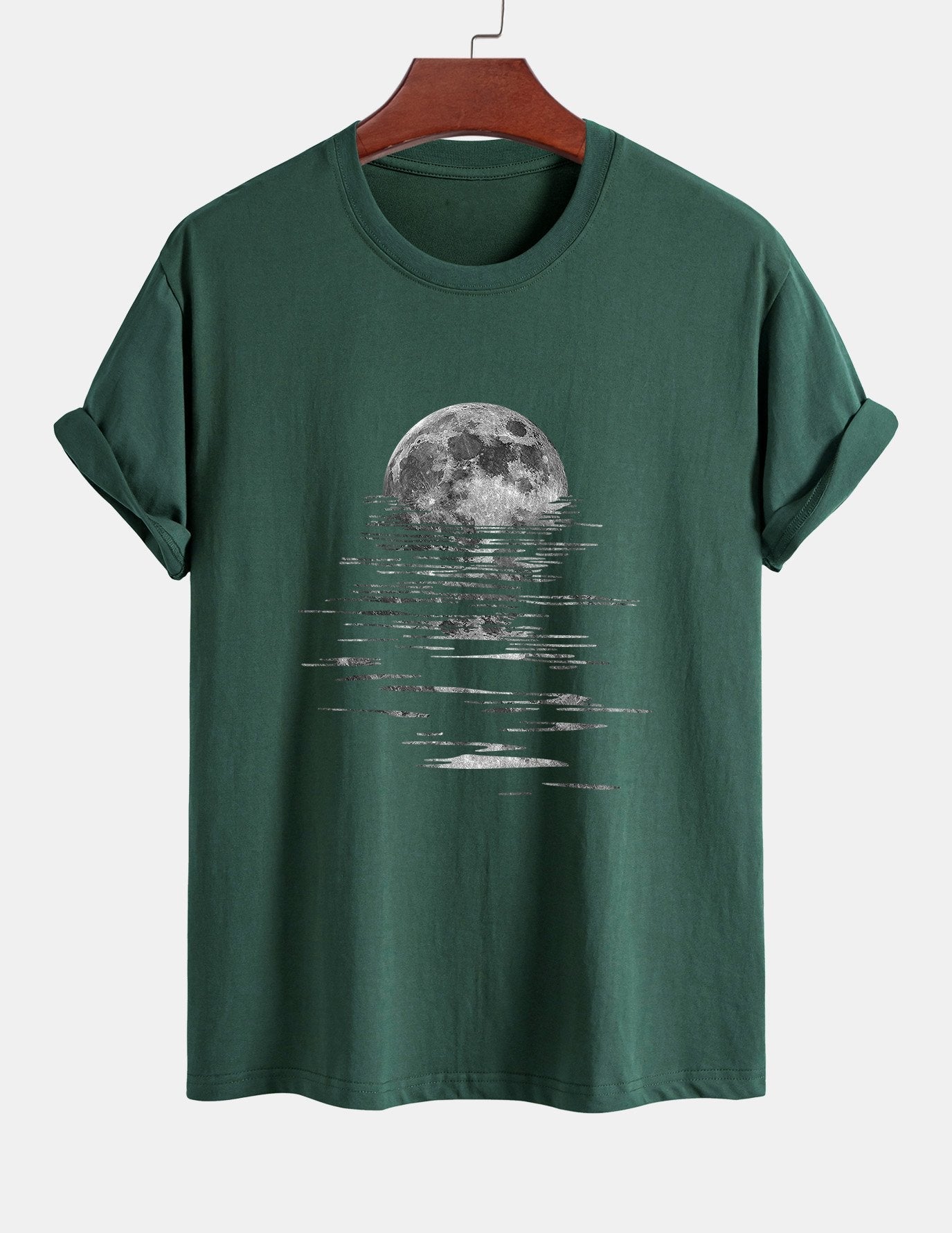 Regular Fit Moon Print Cotton T-Shirt
