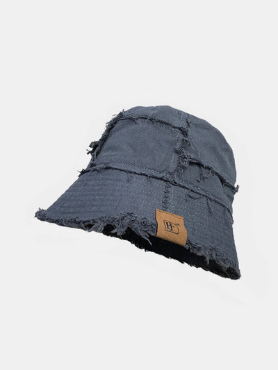 Double Side Reversible Distressed Bucket Hat
