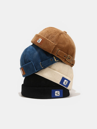 Japanese Harajuku Style Retro Corduroy Brimless Hat