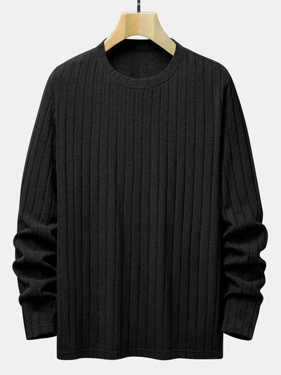 3 Pieces Long Sleeve Knit Ribbed T-Shirts