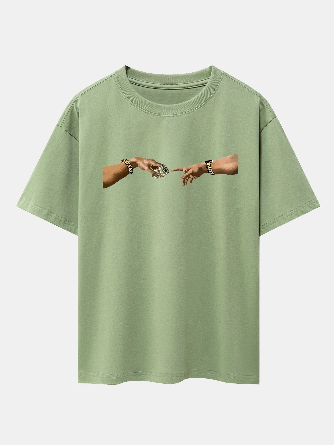 Cash Hand Print Drop Shoulder Oversize T-Shirt