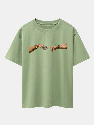 Cash Hand Print Drop Shoulder Oversize T-Shirt