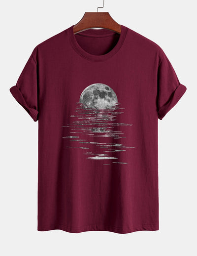 Regular Fit Moon Print Cotton T-Shirt