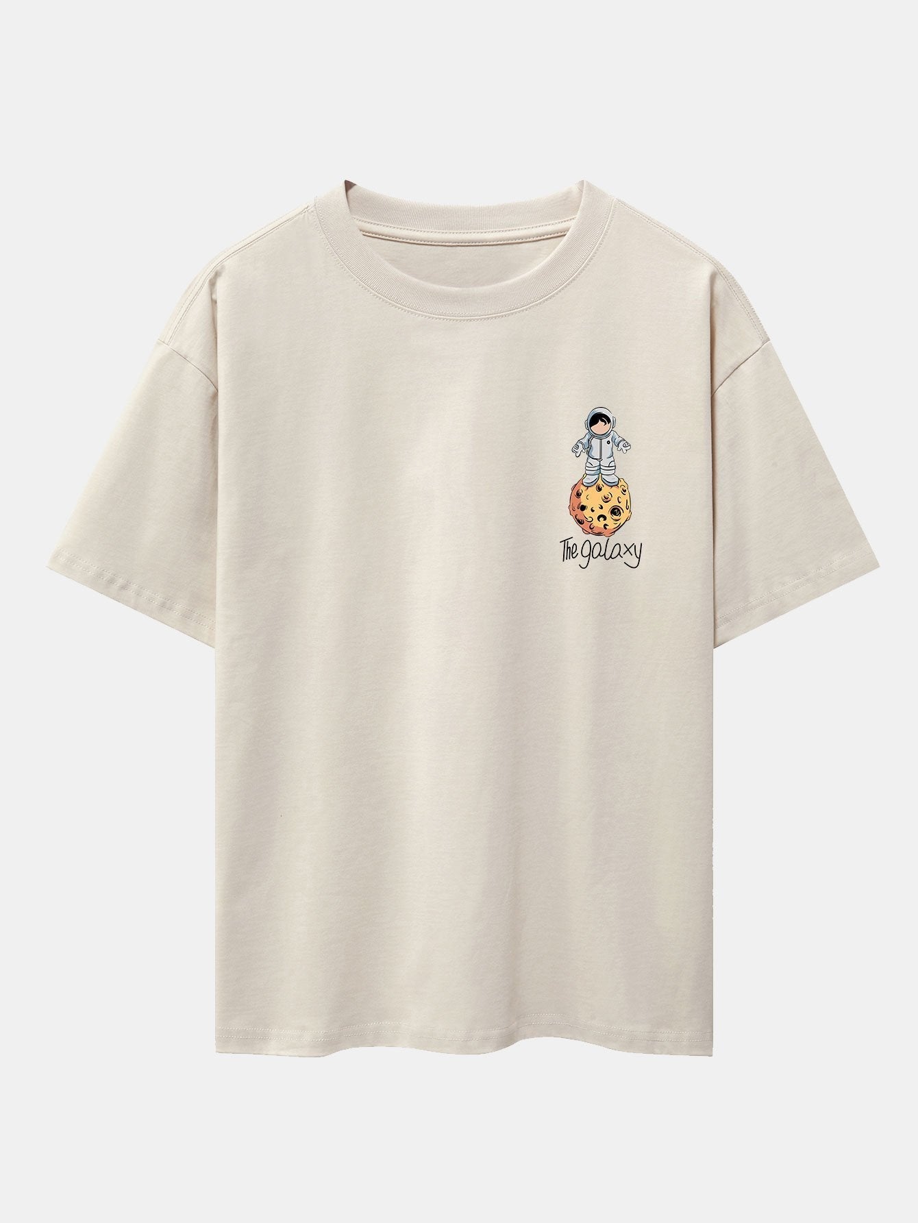 Galaxy Astronaut Print Drop Shoulder Oversize T-Shirt